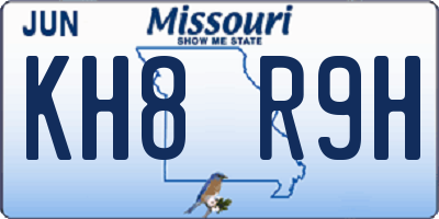 MO license plate KH8R9H