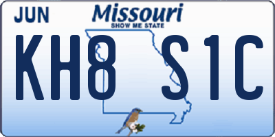 MO license plate KH8S1C