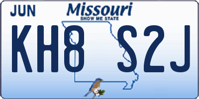 MO license plate KH8S2J
