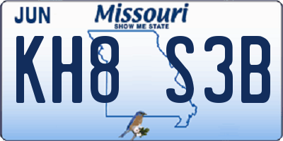 MO license plate KH8S3B