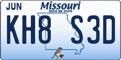 MO license plate KH8S3D