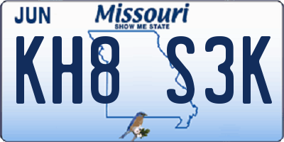 MO license plate KH8S3K