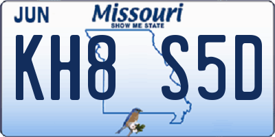 MO license plate KH8S5D