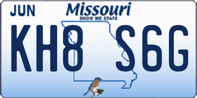 MO license plate KH8S6G