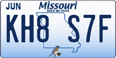 MO license plate KH8S7F