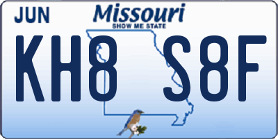 MO license plate KH8S8F