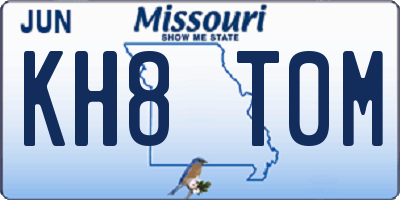 MO license plate KH8T0M