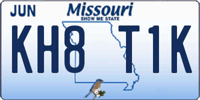 MO license plate KH8T1K
