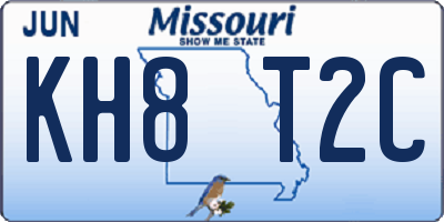 MO license plate KH8T2C