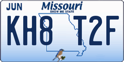 MO license plate KH8T2F