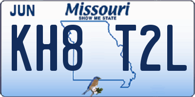 MO license plate KH8T2L