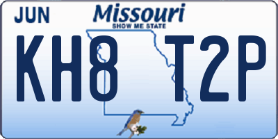 MO license plate KH8T2P