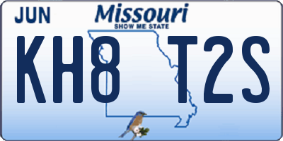 MO license plate KH8T2S