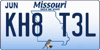 MO license plate KH8T3L