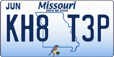 MO license plate KH8T3P