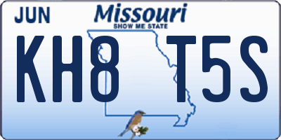 MO license plate KH8T5S