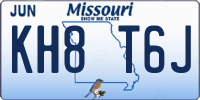 MO license plate KH8T6J