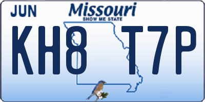 MO license plate KH8T7P