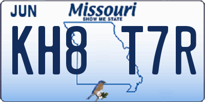 MO license plate KH8T7R