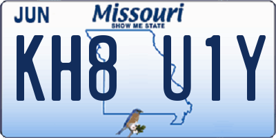 MO license plate KH8U1Y