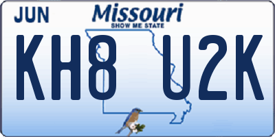 MO license plate KH8U2K