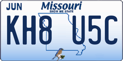 MO license plate KH8U5C