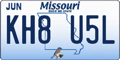 MO license plate KH8U5L