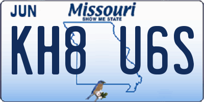 MO license plate KH8U6S