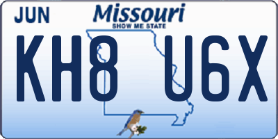 MO license plate KH8U6X