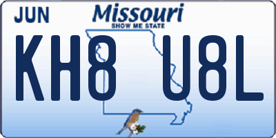 MO license plate KH8U8L