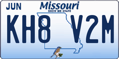 MO license plate KH8V2M