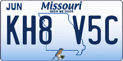MO license plate KH8V5C