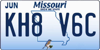 MO license plate KH8V6C