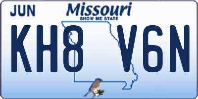 MO license plate KH8V6N