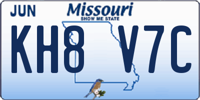 MO license plate KH8V7C