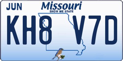 MO license plate KH8V7D