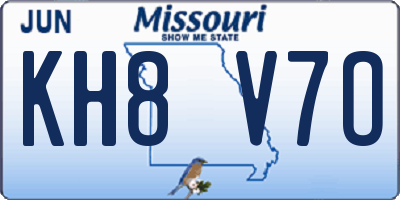 MO license plate KH8V7O