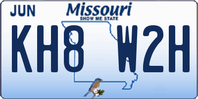 MO license plate KH8W2H