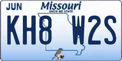 MO license plate KH8W2S