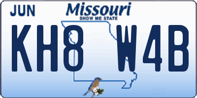 MO license plate KH8W4B