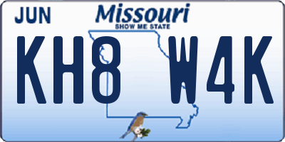 MO license plate KH8W4K