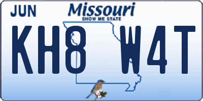 MO license plate KH8W4T