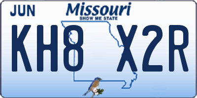 MO license plate KH8X2R