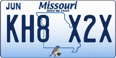 MO license plate KH8X2X