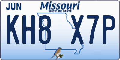 MO license plate KH8X7P