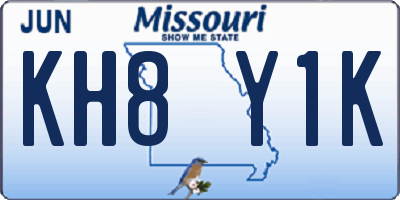MO license plate KH8Y1K