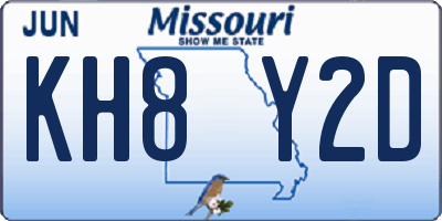 MO license plate KH8Y2D