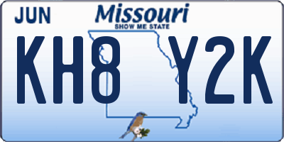MO license plate KH8Y2K