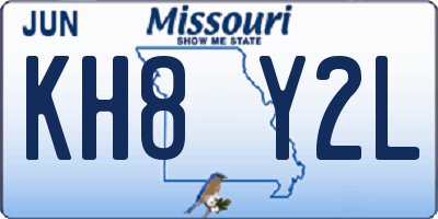 MO license plate KH8Y2L