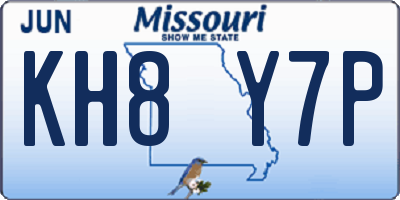 MO license plate KH8Y7P